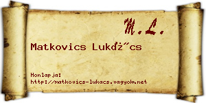 Matkovics Lukács névjegykártya